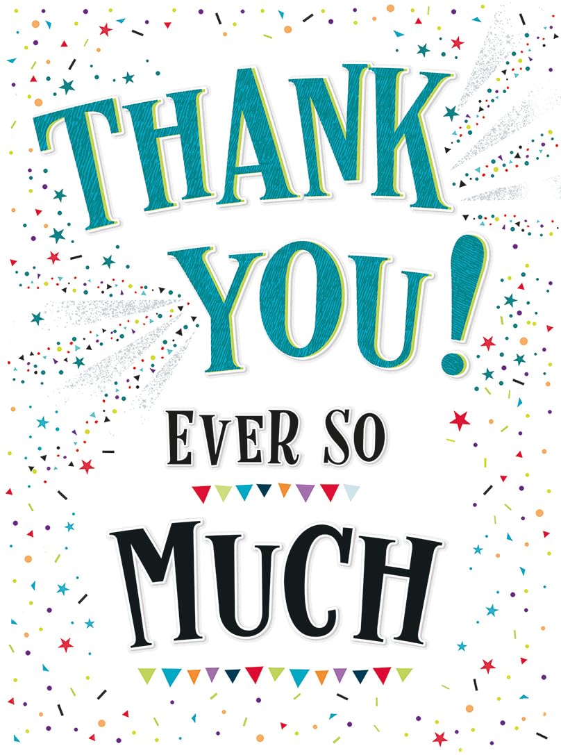 Piccadilly Greetings Large Thank You so Much Card - A4-12 x 9