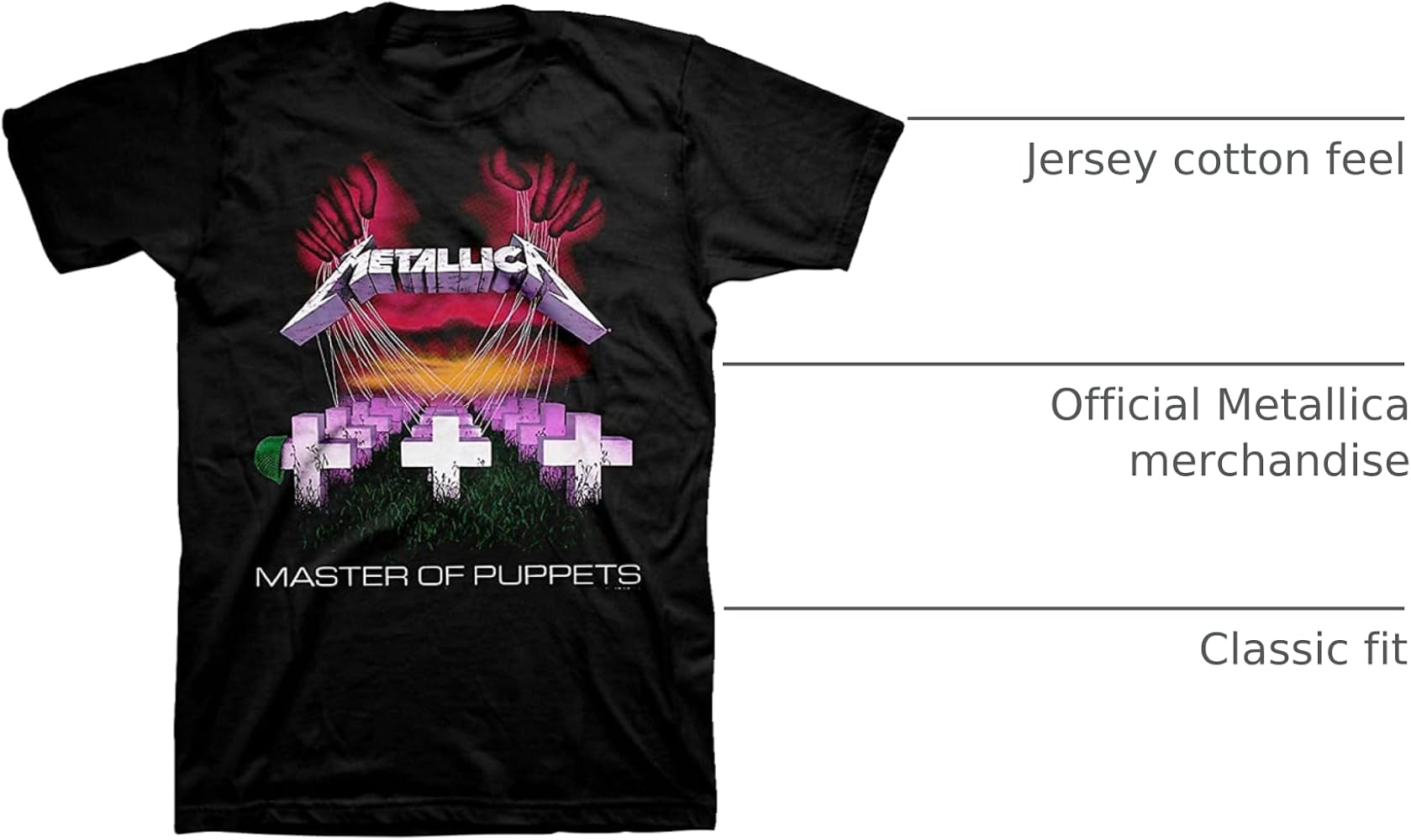 Amazon.com: Metallica Men's Master of Puppets T-Shirt Small Black
