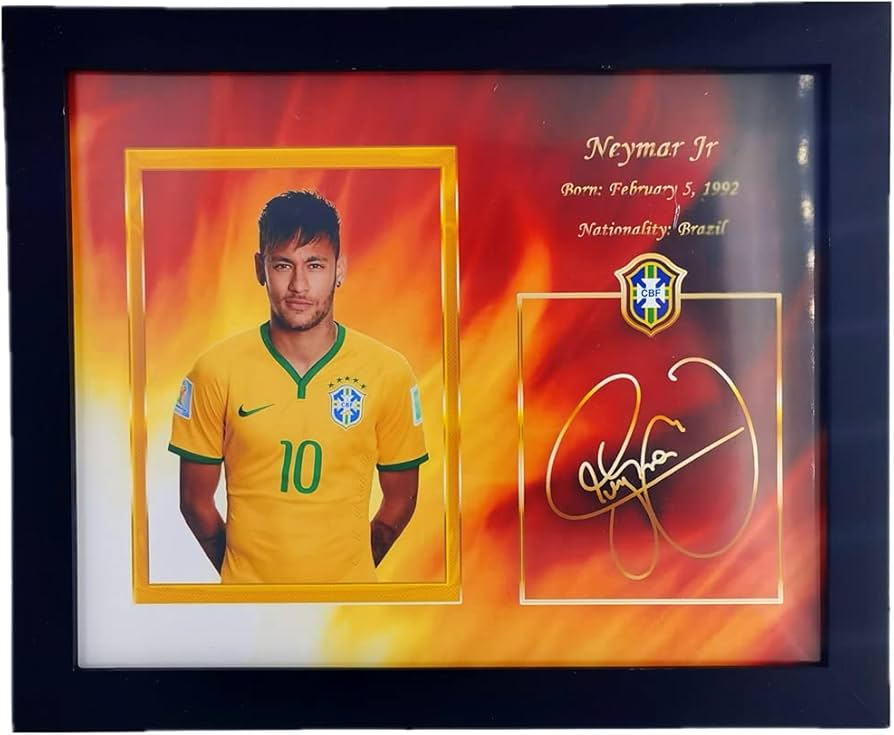 wuka Brazil Neymar JR Soccer Football Pre-Printed Signature