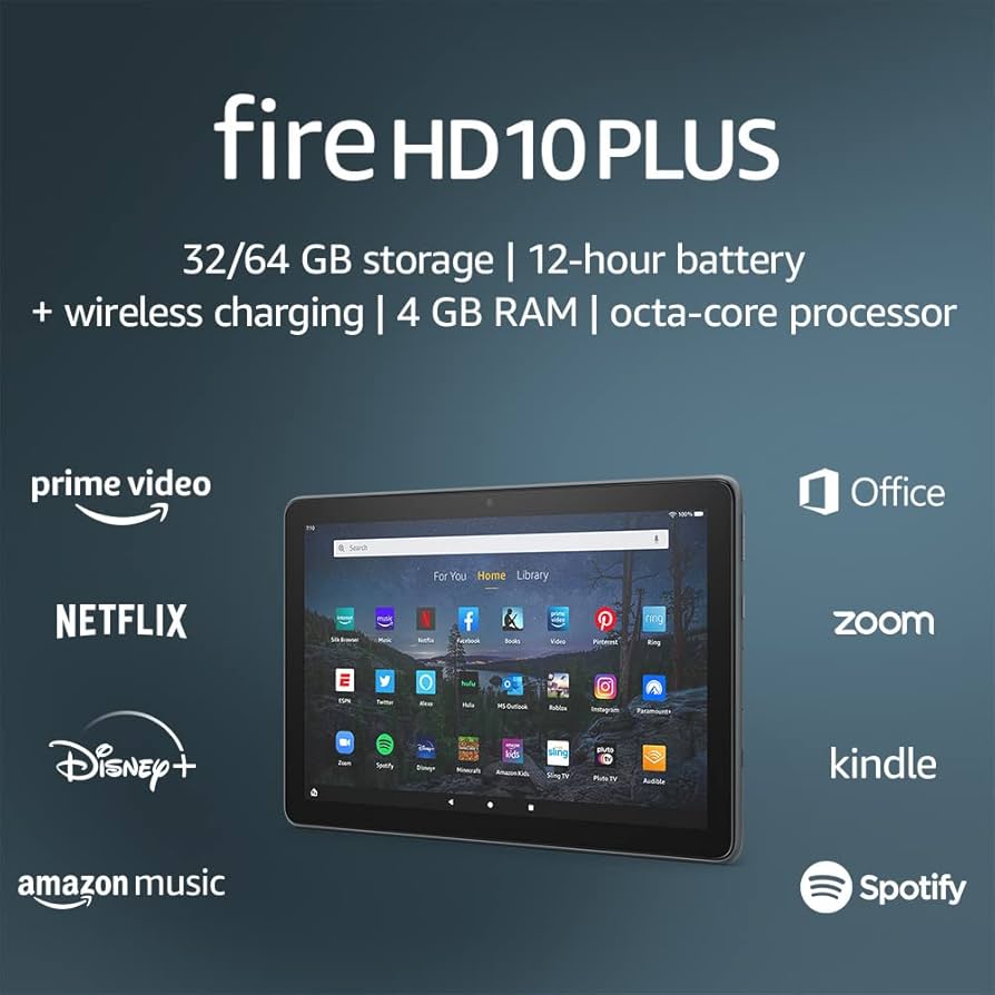 2021 Slate Fire HD 10 Plus Tablet with 32 GB | Amazon