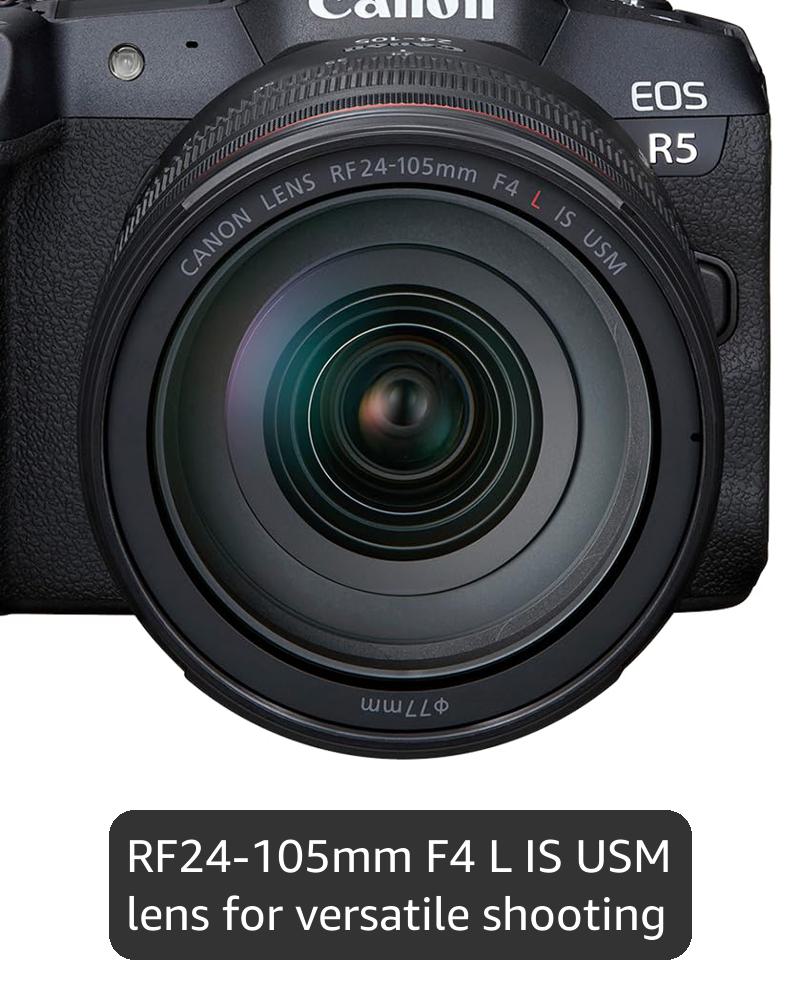 Amazon.com : Canon EOS R5 Mirrorless Camera RF24-105mm F4 L is USM