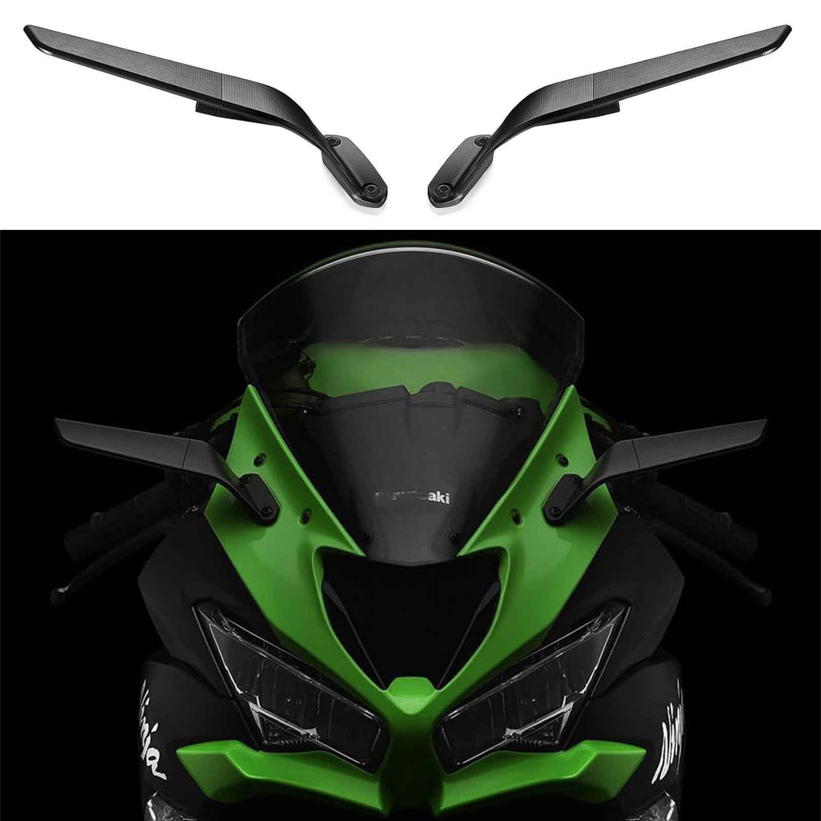 Amazon | バイク用 ミラー「ステルス」翼型 対応車種 カワサキ ZX-6R