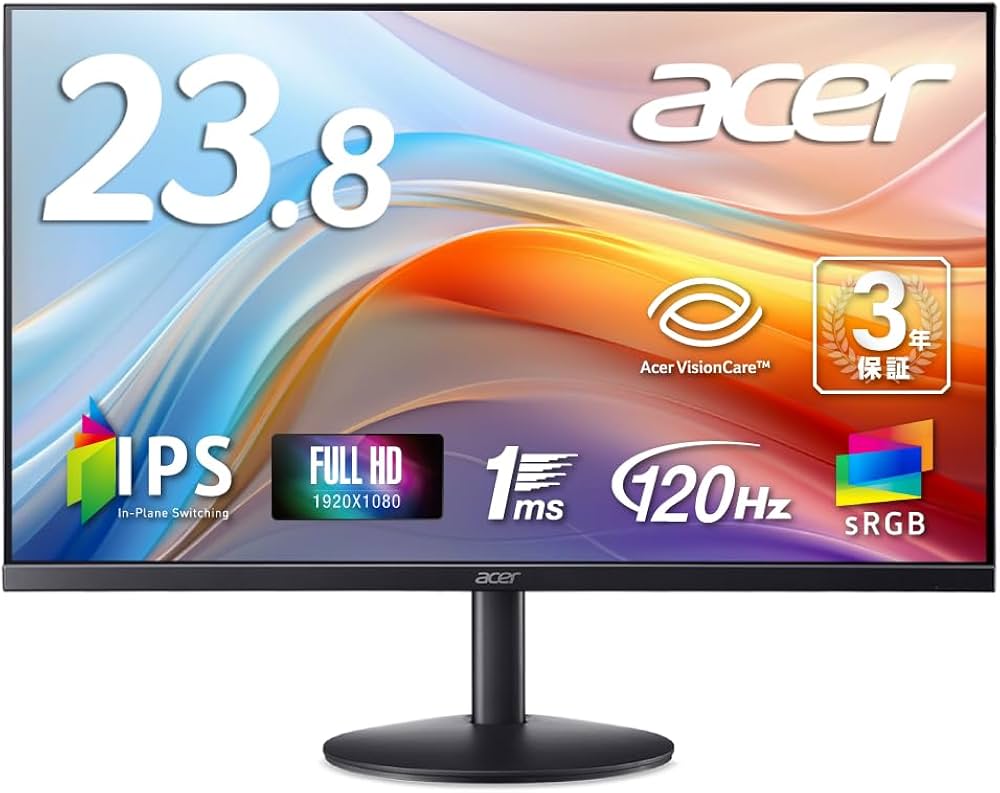 Amazon.co.jp: Acer モニター 23.8インチ フルHD IPS 非光沢 120Hz 1ms