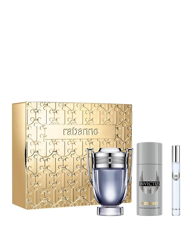 Amazon.com : Paco Rabanne Invictus 3-Piece Gift Set for Men, (3.4