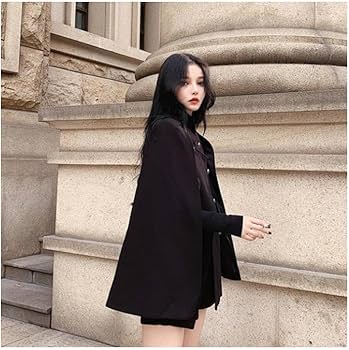 Amazon.co.jp: コート ジャケットケープ風ポンチョコートレディース