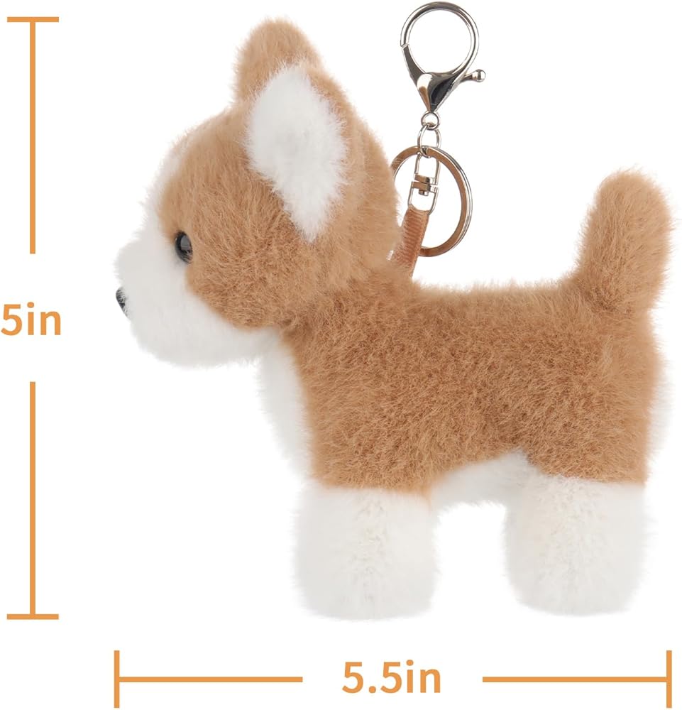 Amazon.com: Apricot Lamb Corgi Dog Cute Keychain, Soft Stuffed