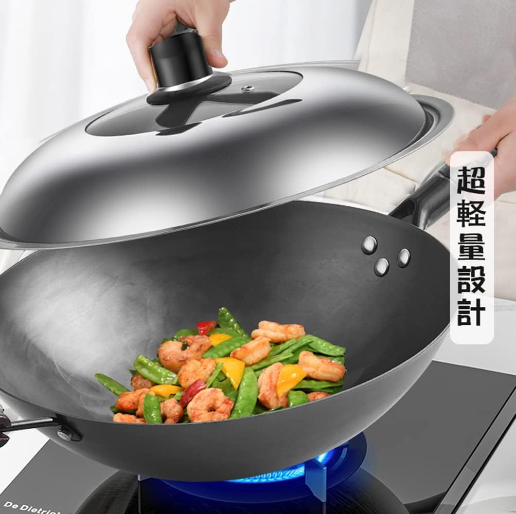 HS 長谷元純チタン中華鍋 36cm 北京鍋 プレゼントにも 軽い！ 純チタン