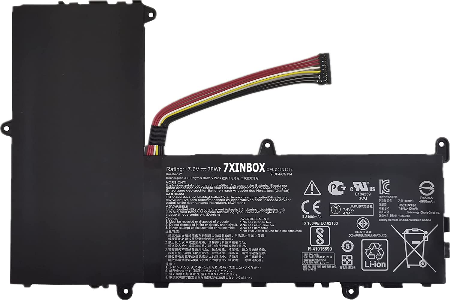 Amazon.com: 7xinbox 7.6V 38Wh 4840mAh C21N1414 Replacement Laptop