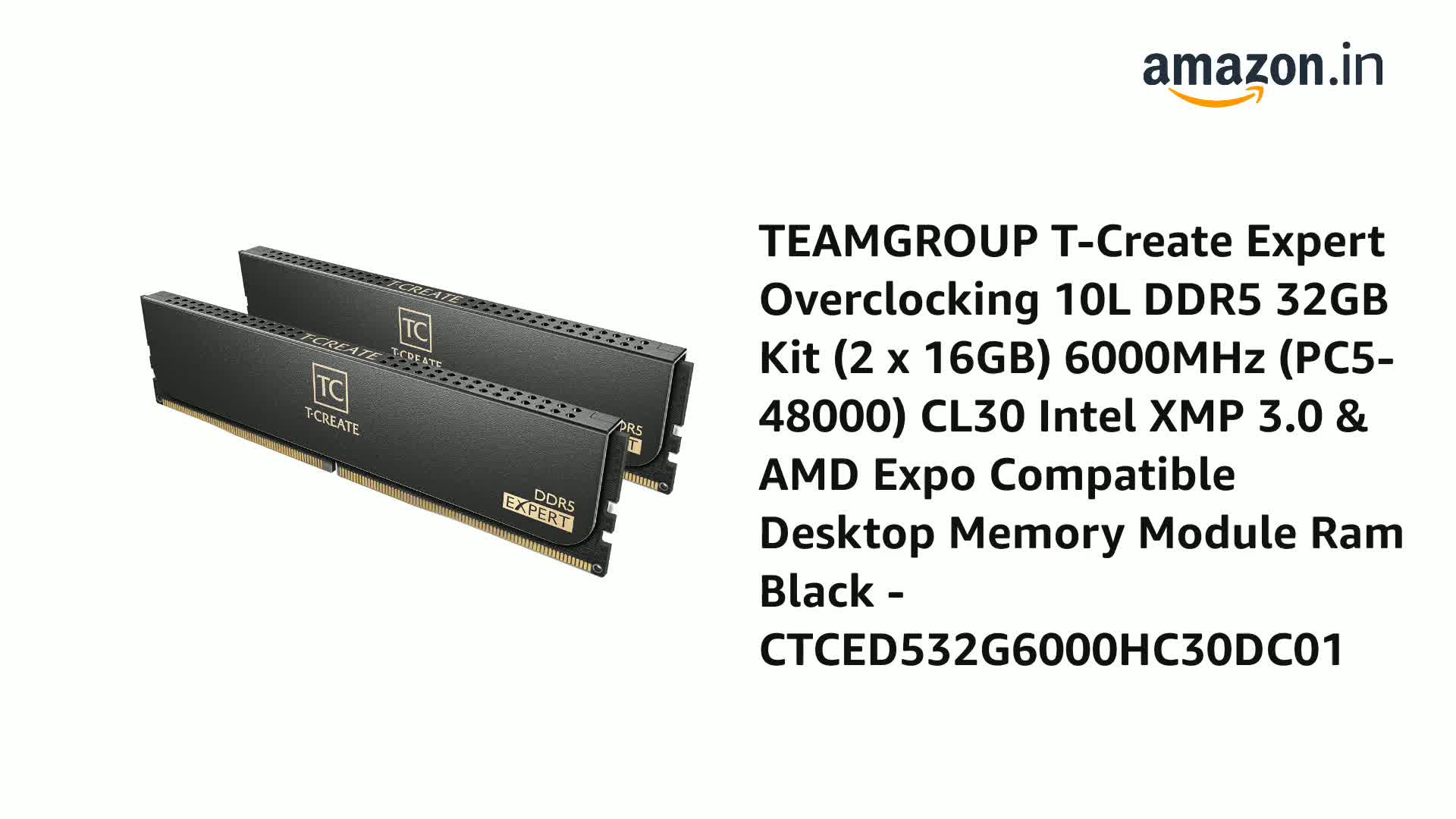 Amazon.in: Buy TeamGroup T-Create Expert 2x16GB 6000MHz (6000MT/s