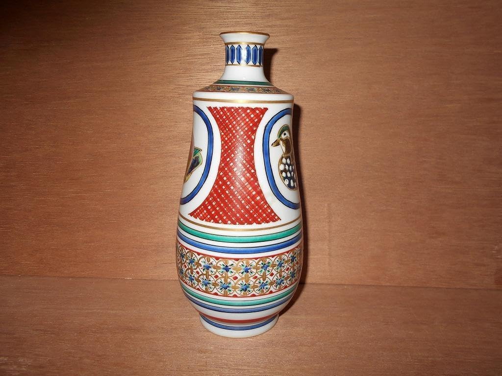 NA3414 特大サイズ 九谷焼 北出星光 金襴手 花文飾壺 細密 北出塔次郎