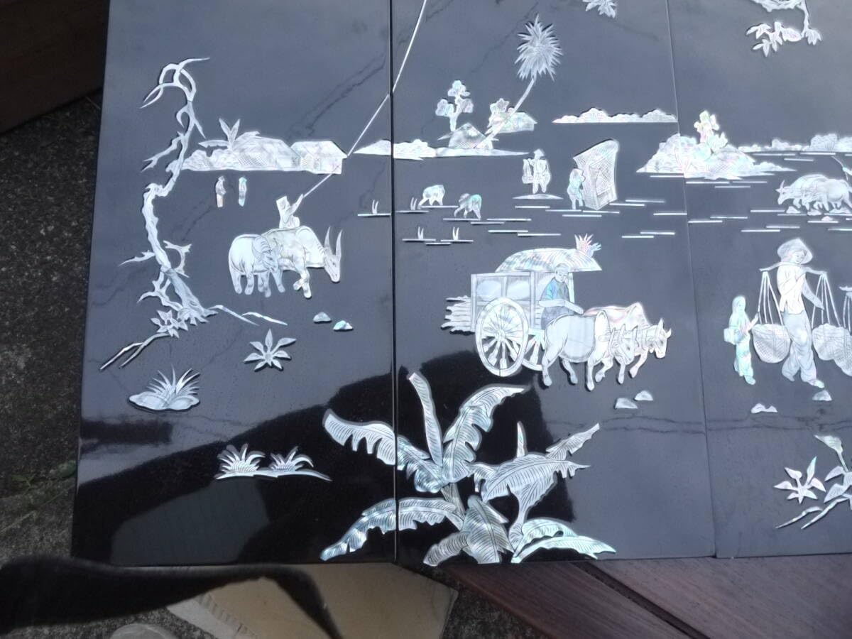 Amazon.co.jp: 【4Jun16】螺鈿細工壁掛け壁飾りインテリアブラック