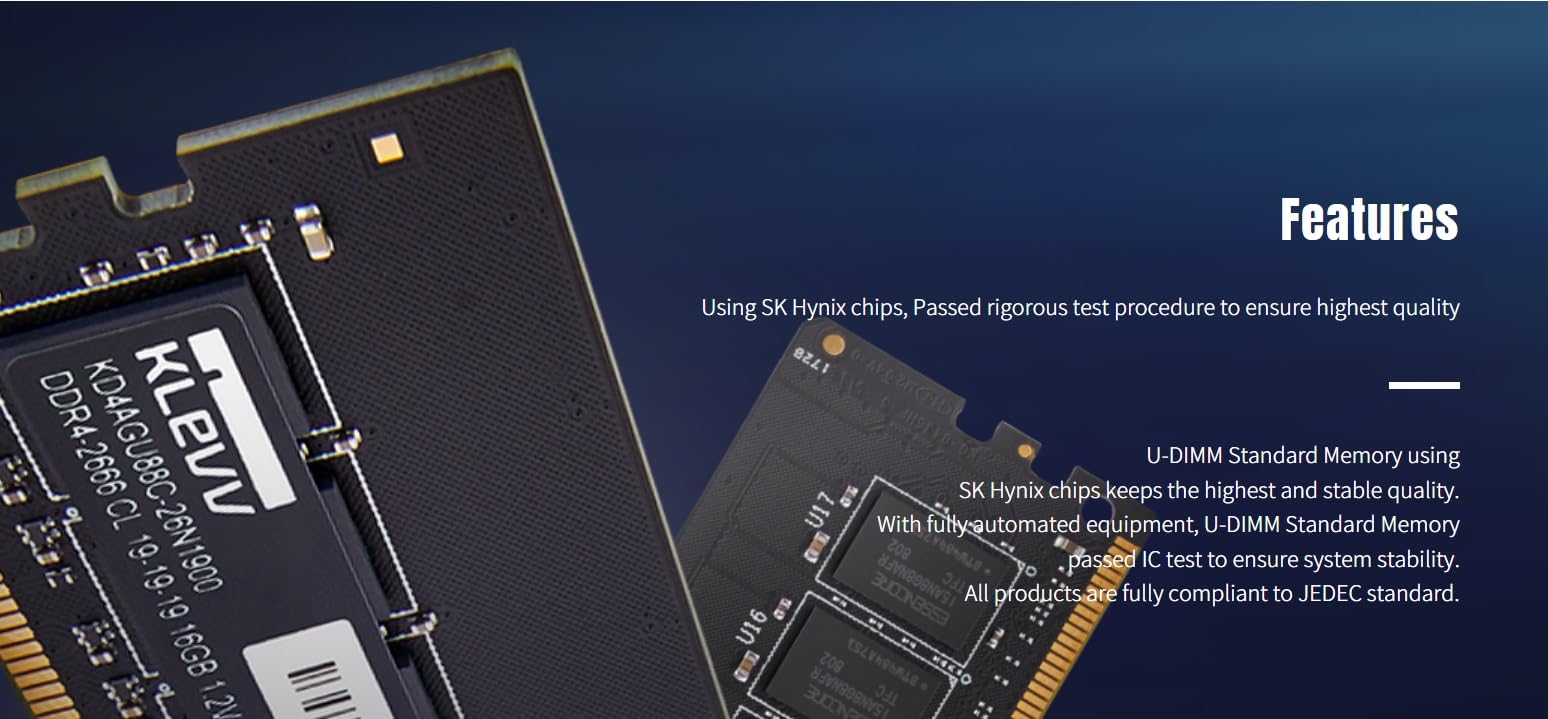 KLEVV DDR4 32GB (1x32GB) 3200MHz CL22 1.2V UDIMM Desktop Ram