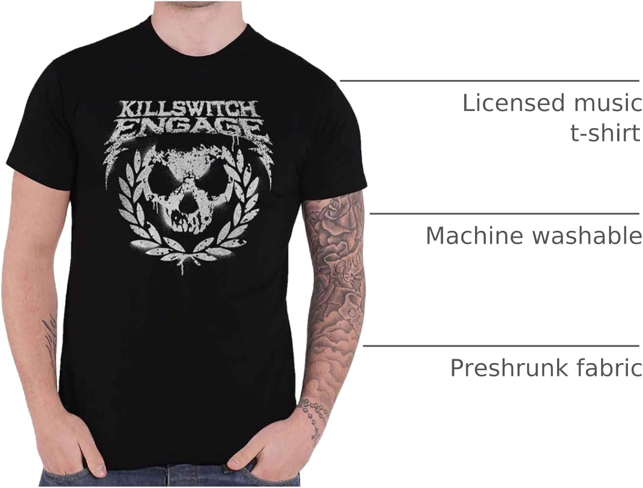 Amazon.com: Killswitch Engage Men's Skull Spraypaint T-Shirt Small