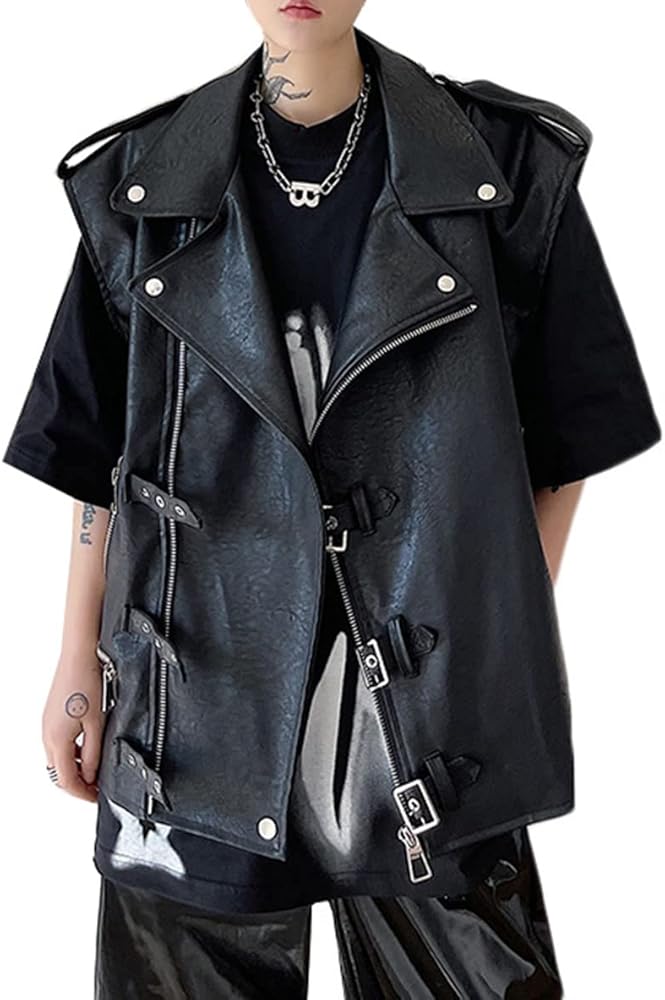 Amazon | [DMbinshun] レザーベスト メンズ ベスト ジレ