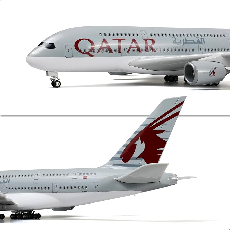 Amazon.co.jp: QIYUMOKE A380 カタール 1/160 大型飛行機モデル - 18