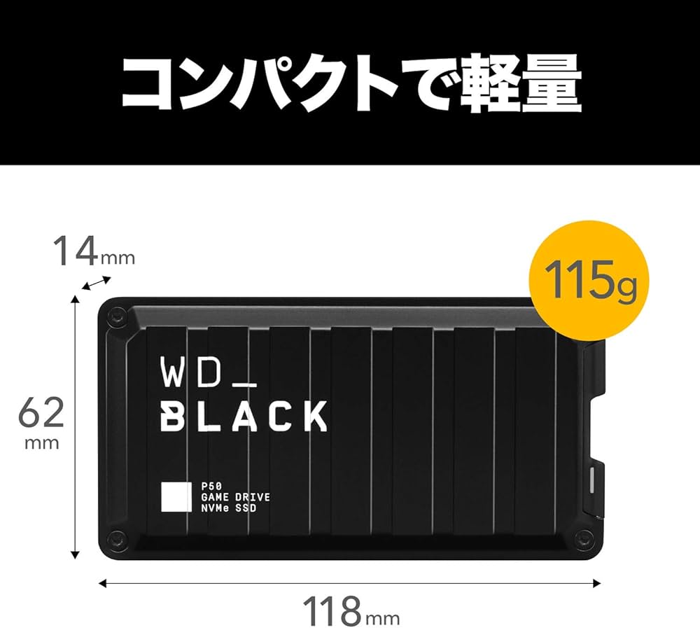 Amazon.co.jp: ウエスタンデジタル WD ポータブルSSD 500GB WD_BLACK