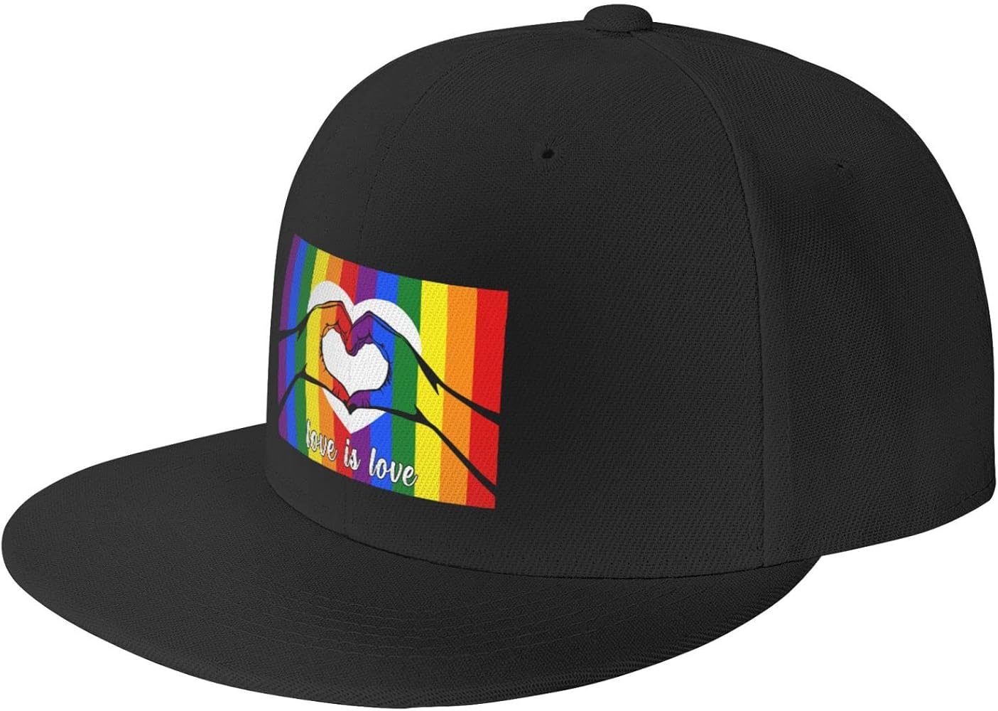Rainbow Gay LGBT Pride Parade Hats for Men Flat Bill Fitted Caps