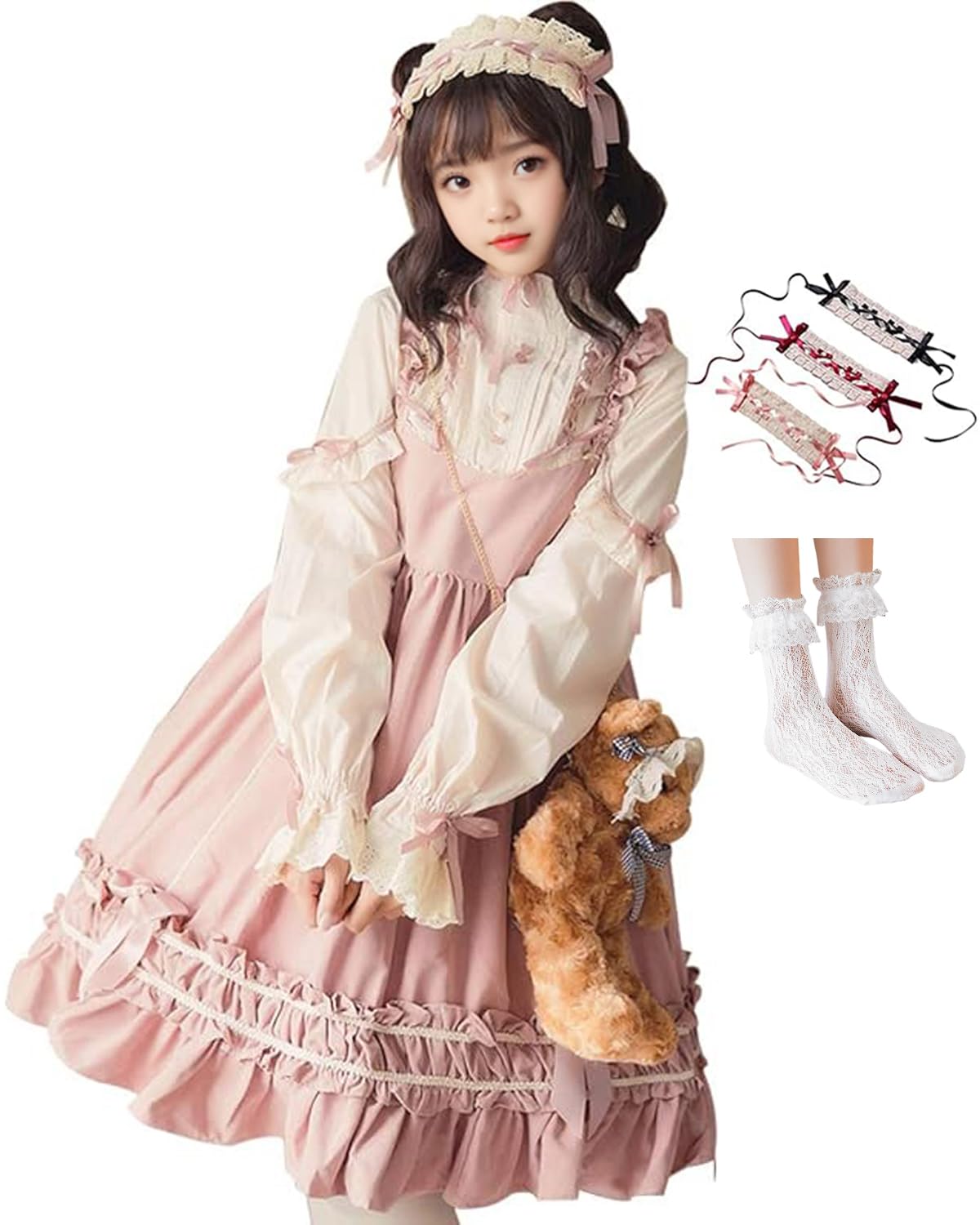 Amazon.co.jp: [JIURUN] ワンピース ロリータ 長袖 ゴスロリ コスプレ