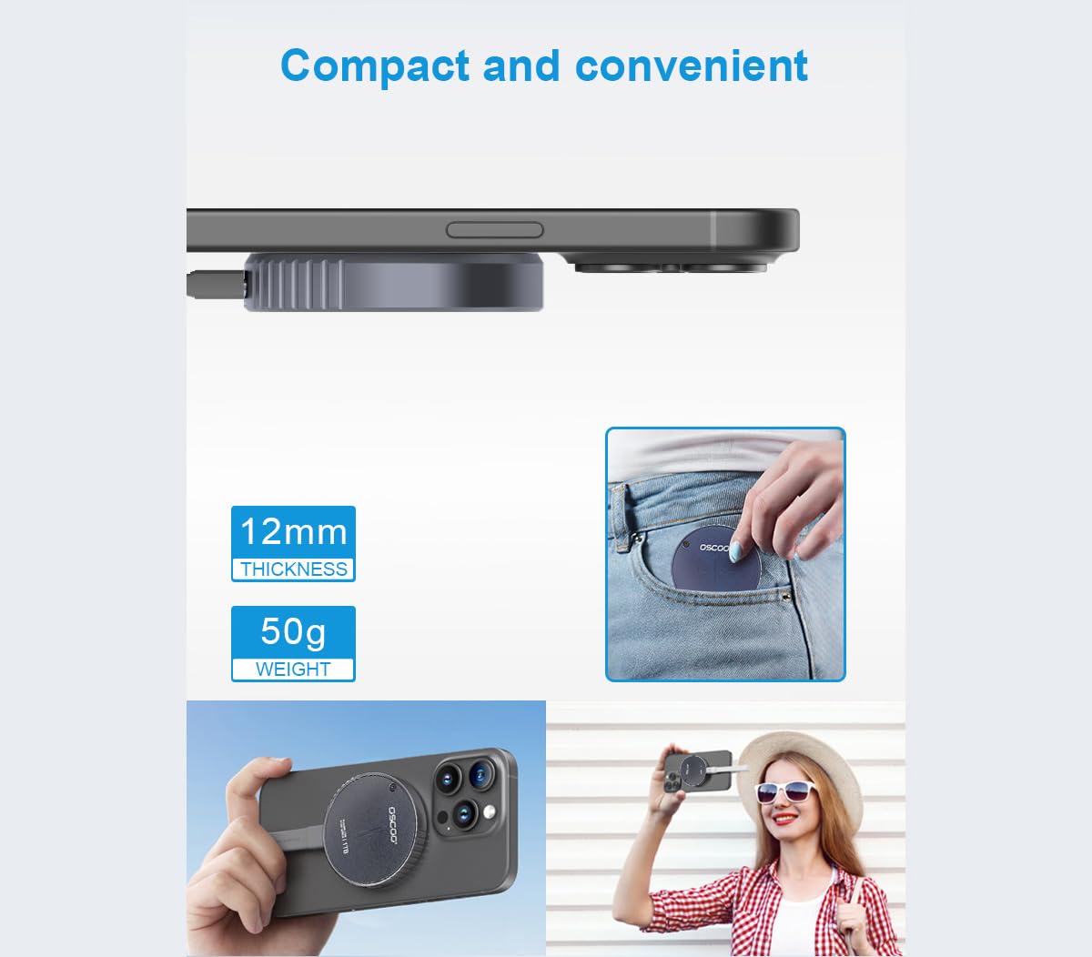 Amazon | OSCOO スマホ用ストレージ MD008 磁気でスマートフォンの裏側