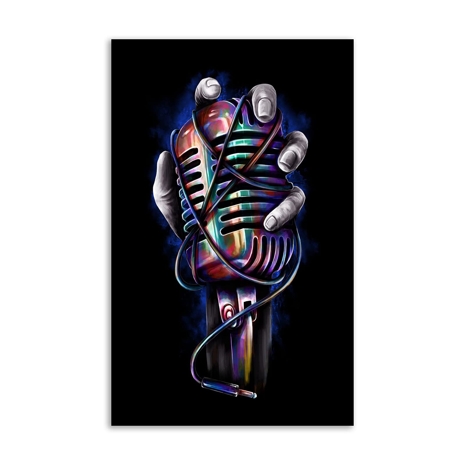 Amazon.com: XDTIOPIMY Colorful Microphone Music Poster - Modern