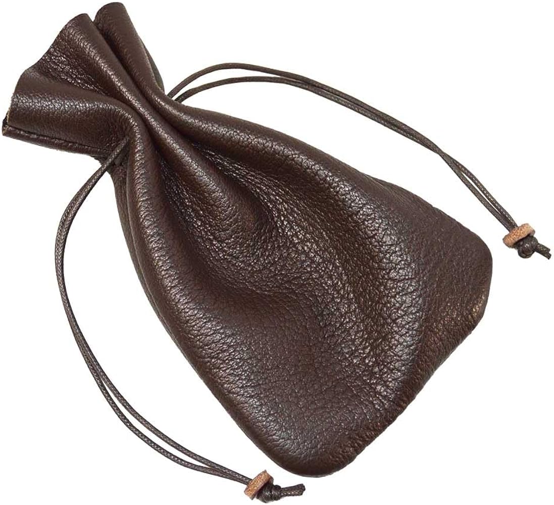 Amazon | 鹿革 巾着ポーチ 小物入れ ハンギング 革 本革 ディアスキン