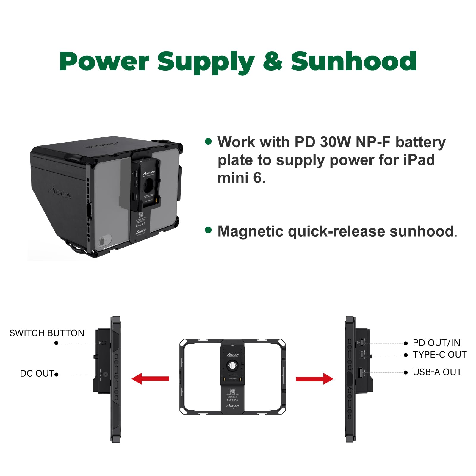 Amazon.com: ACCSOON Power Cage Mini Compatible with iPad mini 6
