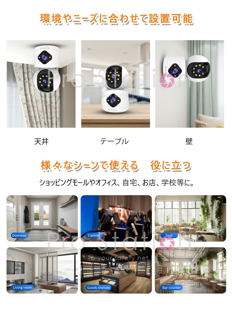 Amazon.co.jp: 「C992DR.A」防犯カメラ デュアルレンズ1台で2台分の