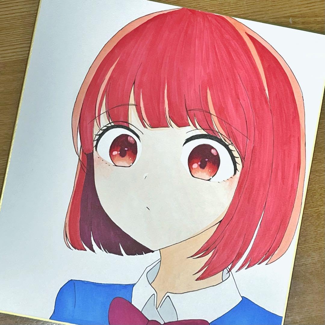 Amazon.co.jp: 推しの子 有馬かな 大色紙 手描きイラスト : 文房具