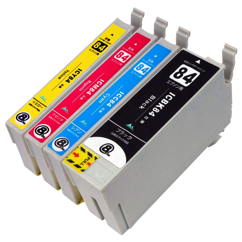 Amazon.co.jp: EPSON (エプソン) IC84 大容量4色セット【 IC4CL84 BK/C