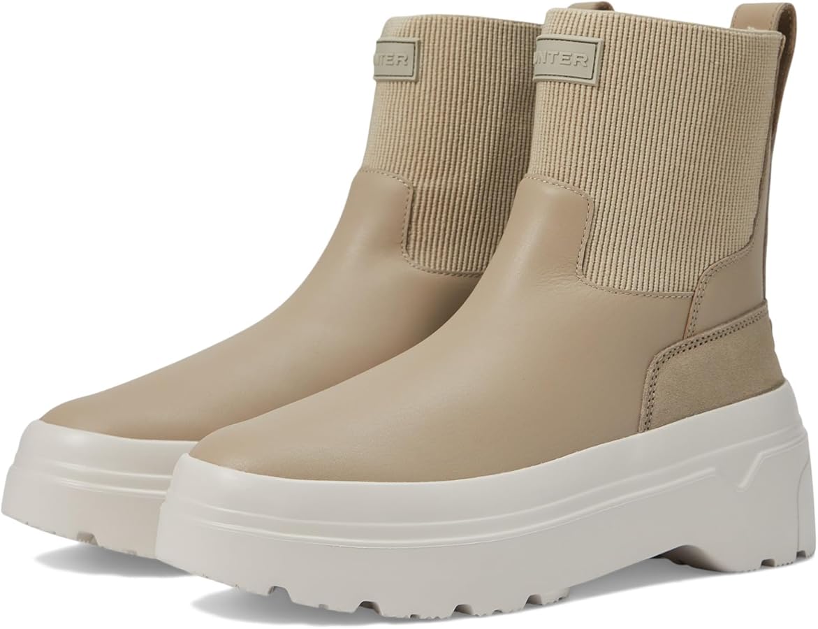 Amazon.com | Hunter Womens Explorer Chelsea Flatform Boot Alloy