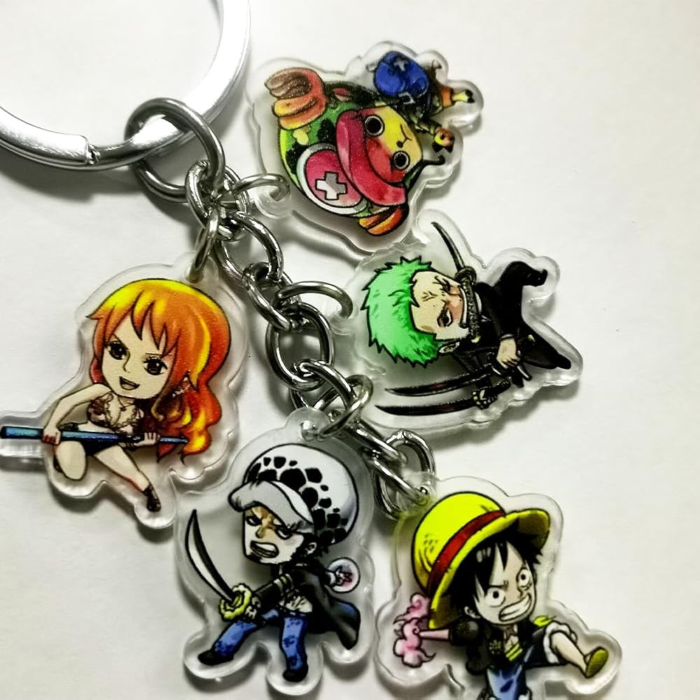 ZKTSRY One Piece Anime Acrylic Keychain, Roronoa Zoro Luffy