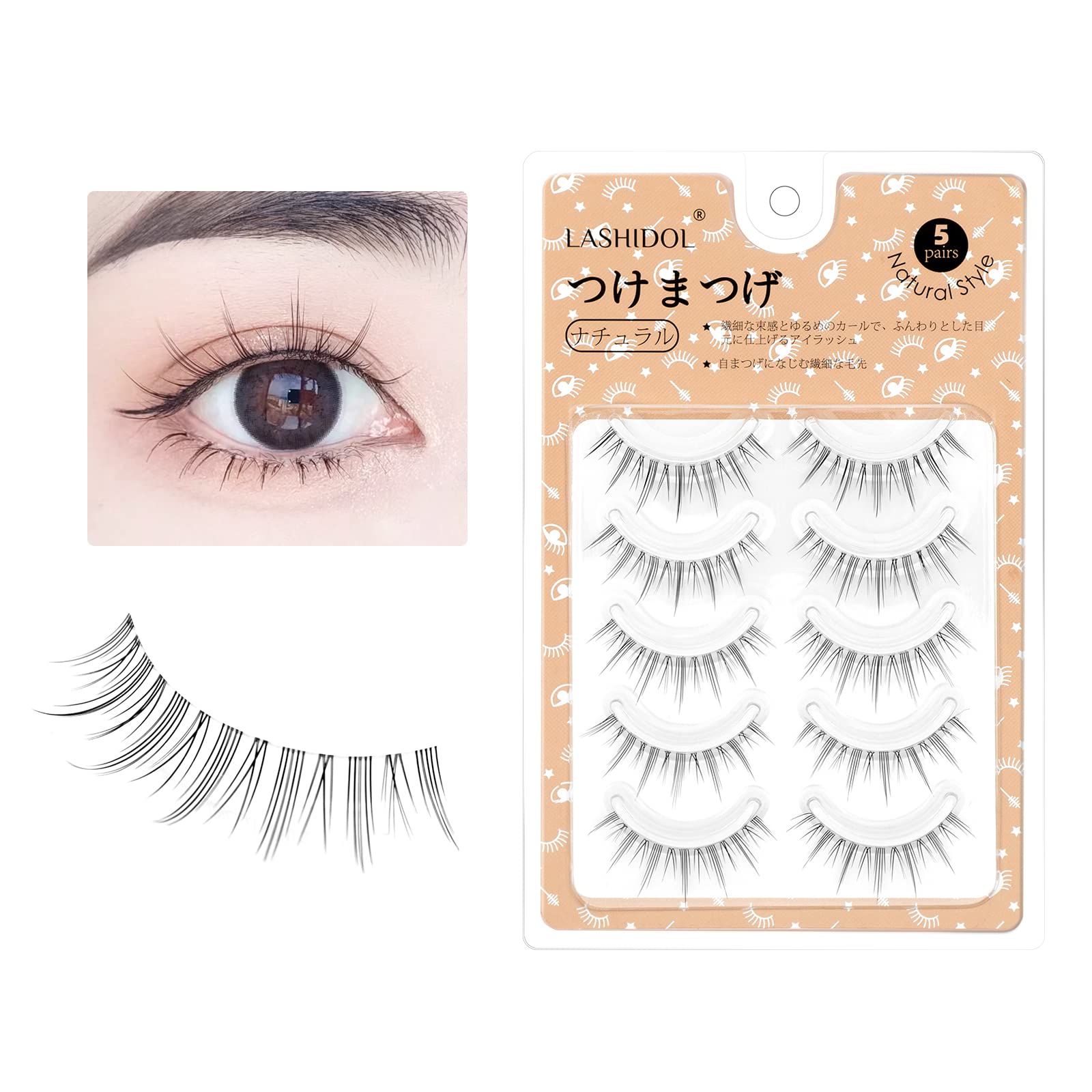 Amazon | LASHIDOLつけまつげ ナチュラル つけま つけまつ毛 束感 透明