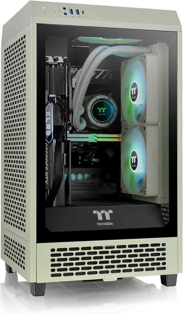 Amazon | Thermaltake The Tower 200 Matcha Green 大型グラフィック