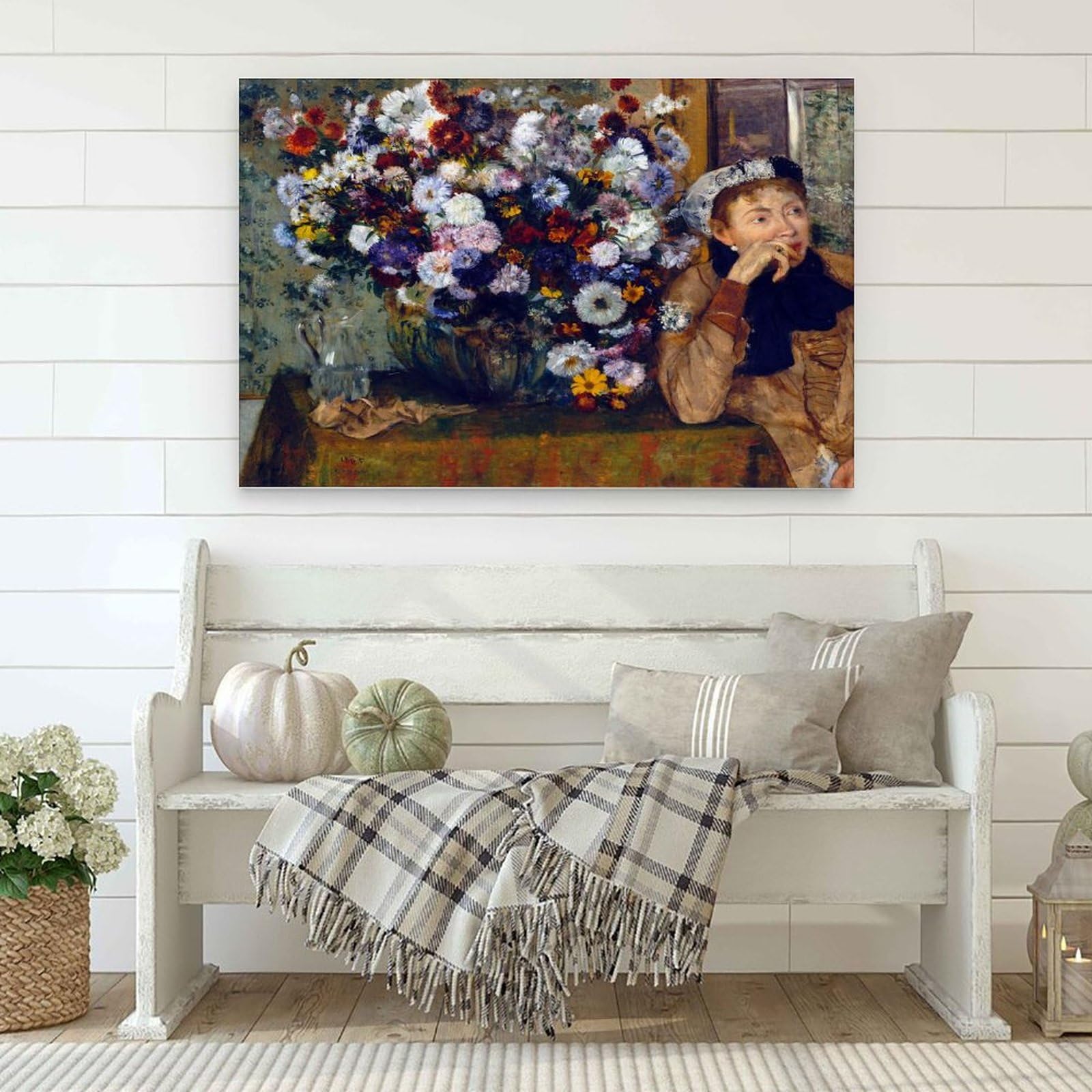 Amazon.co.jp: ドガの花の横の女性 ポスター 1865 年にエドガー・ドガ