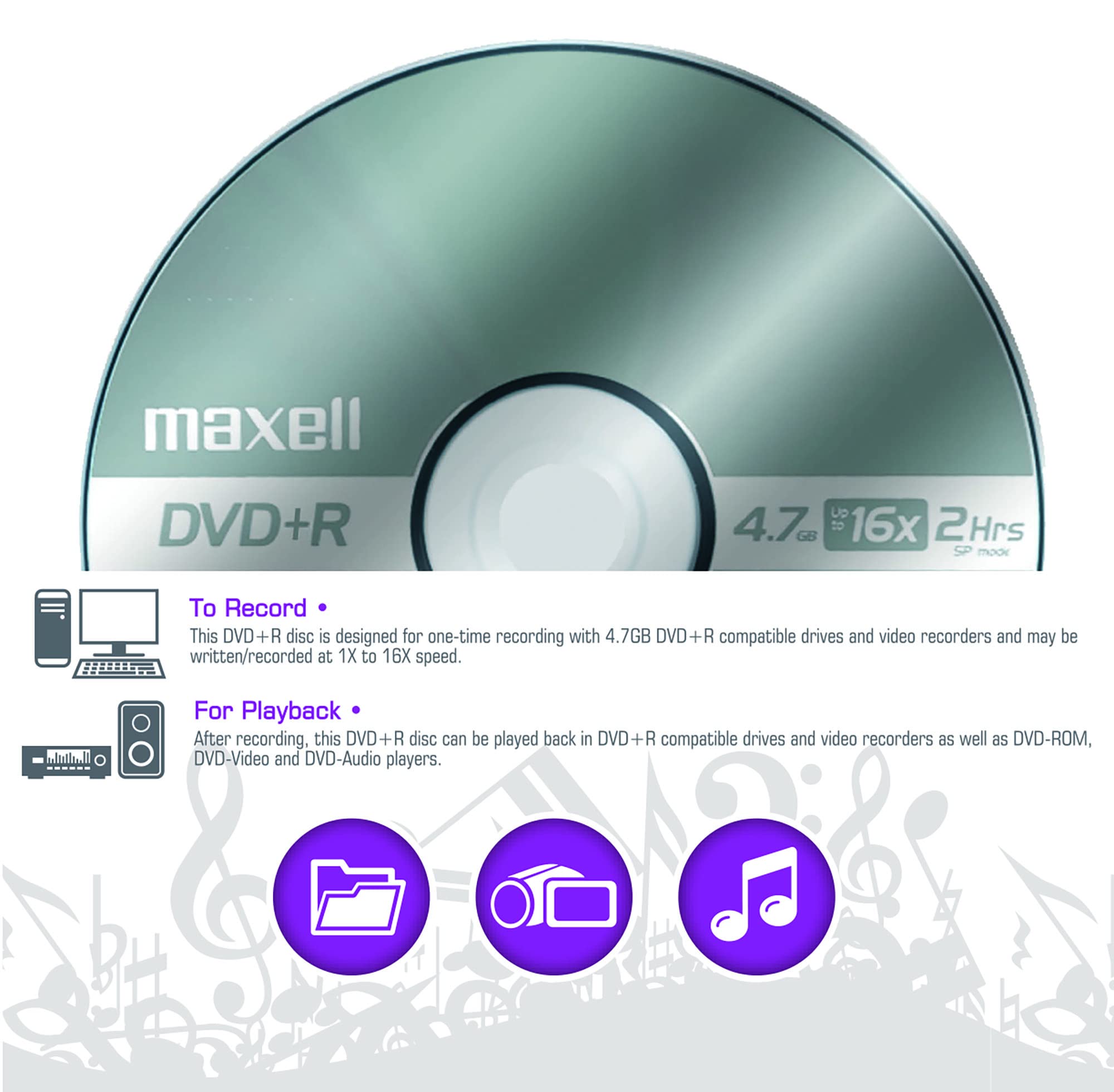 Maxell 4.7 GB DVD+R Color 5pk Card (5-Pack) : Amazon.ca: Electronics