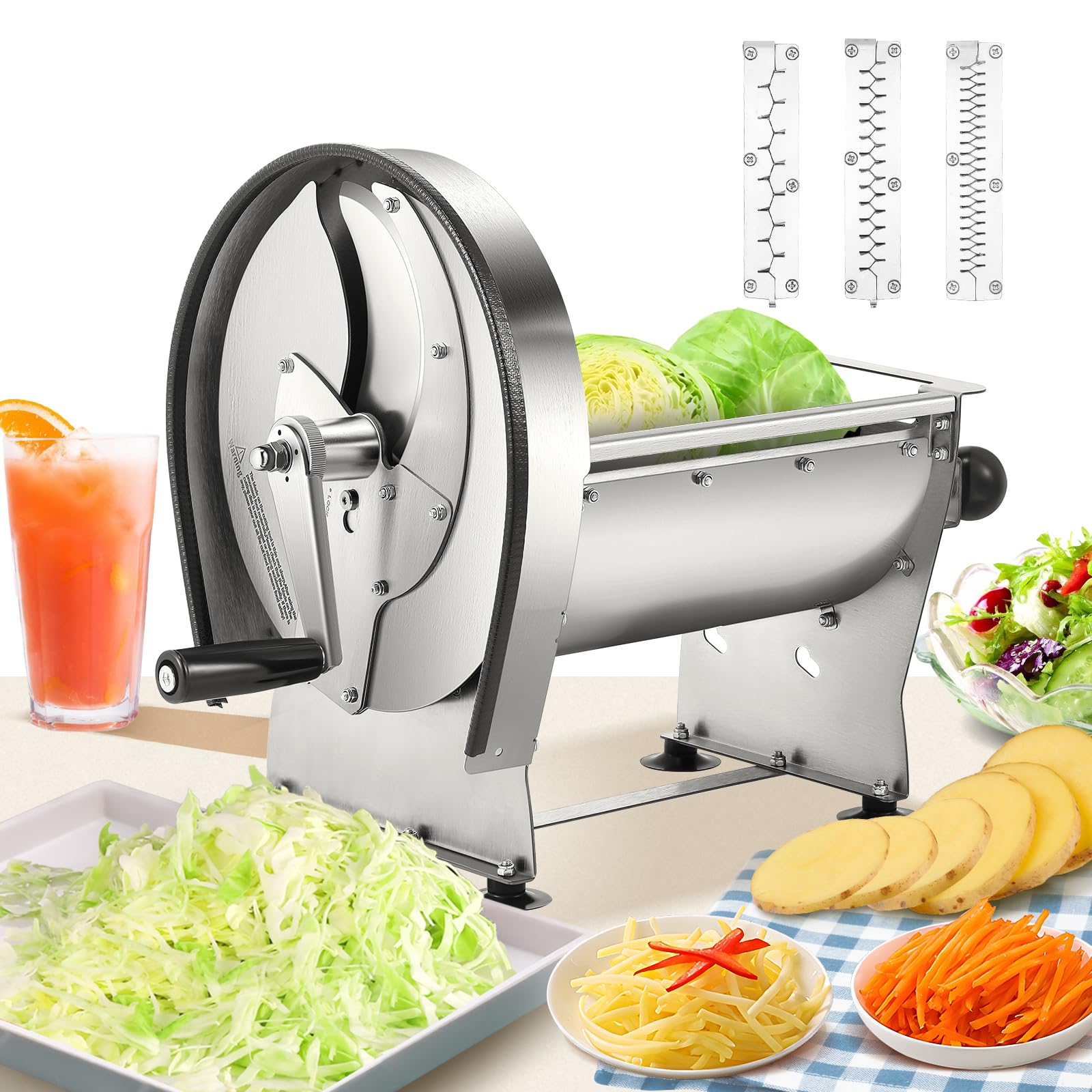 Amazon | Huanyu 野菜スライサー 業務用 厚さ0-7MM 千切り+スライサー