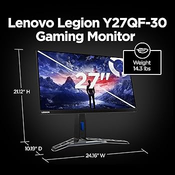 Amazon.com: Lenovo Legion Y27qf-30 Gaming Monitor, 27” QHD Display