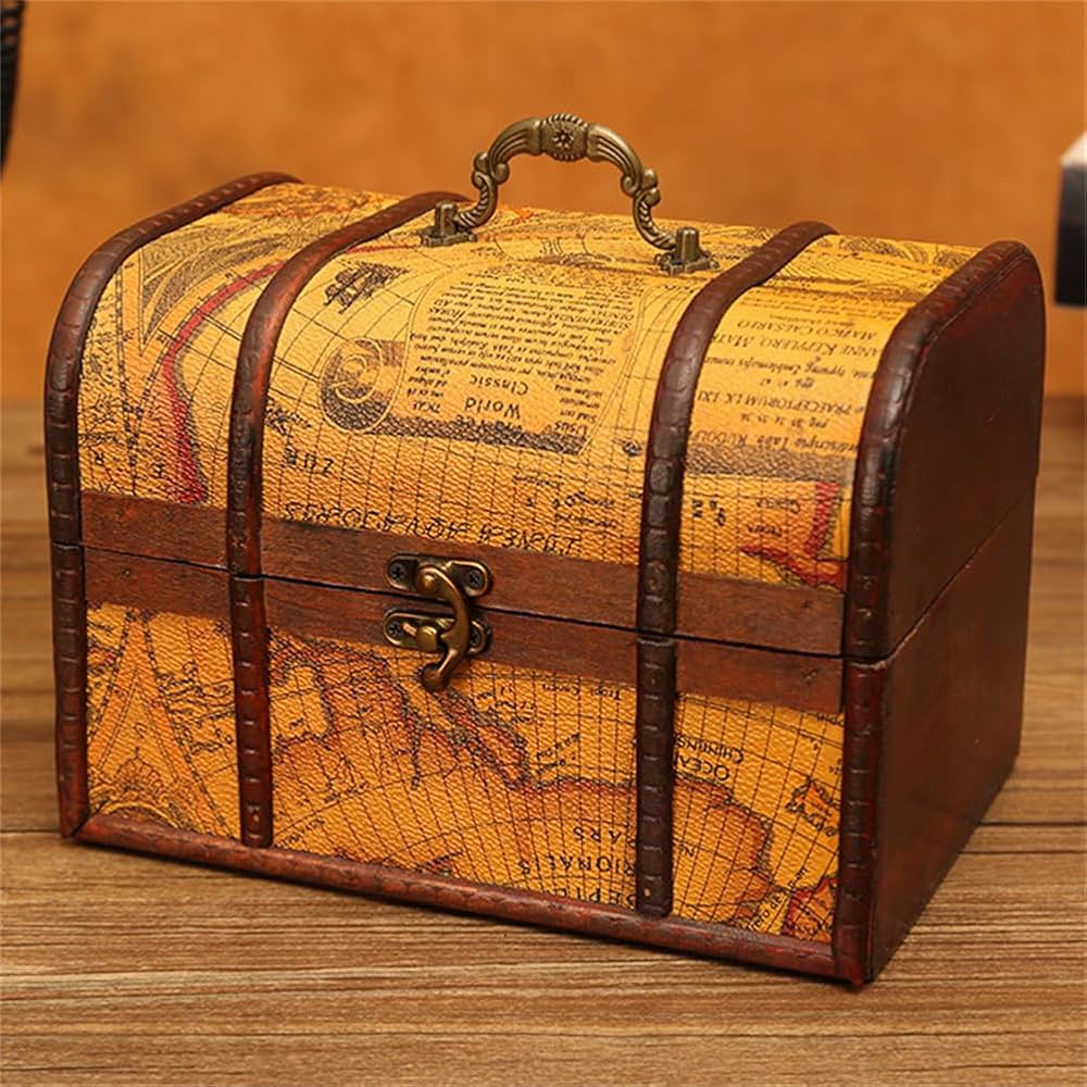 Amazon｜Xabelle アンティーク 木製 小型箱 蓋付きレトロ 小物入れ