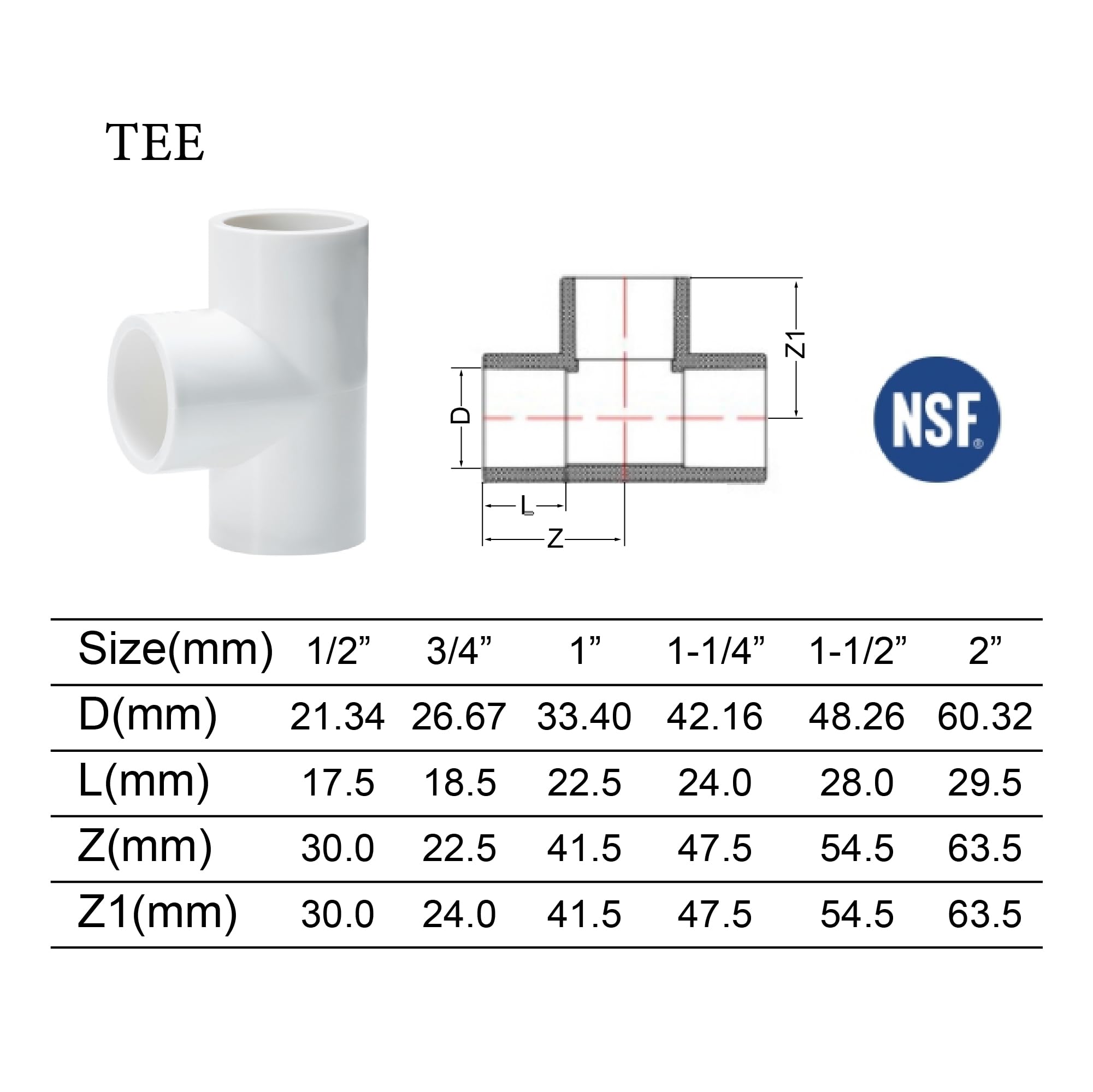 Amazon.com: PVC Tee 1PCS(2 Inch) : Industrial & Scientific