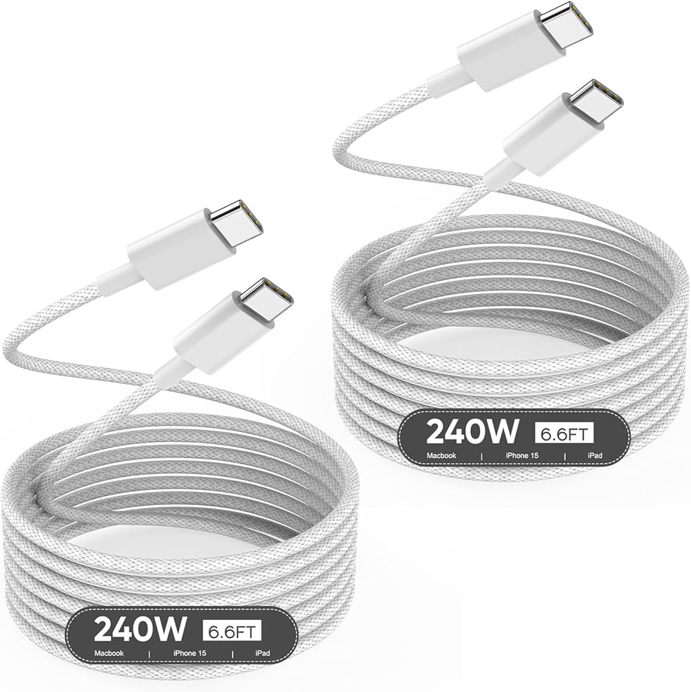 Amazon.com: USB C to USB C,240W USB-C Woven Charge Cable,6.6ft
