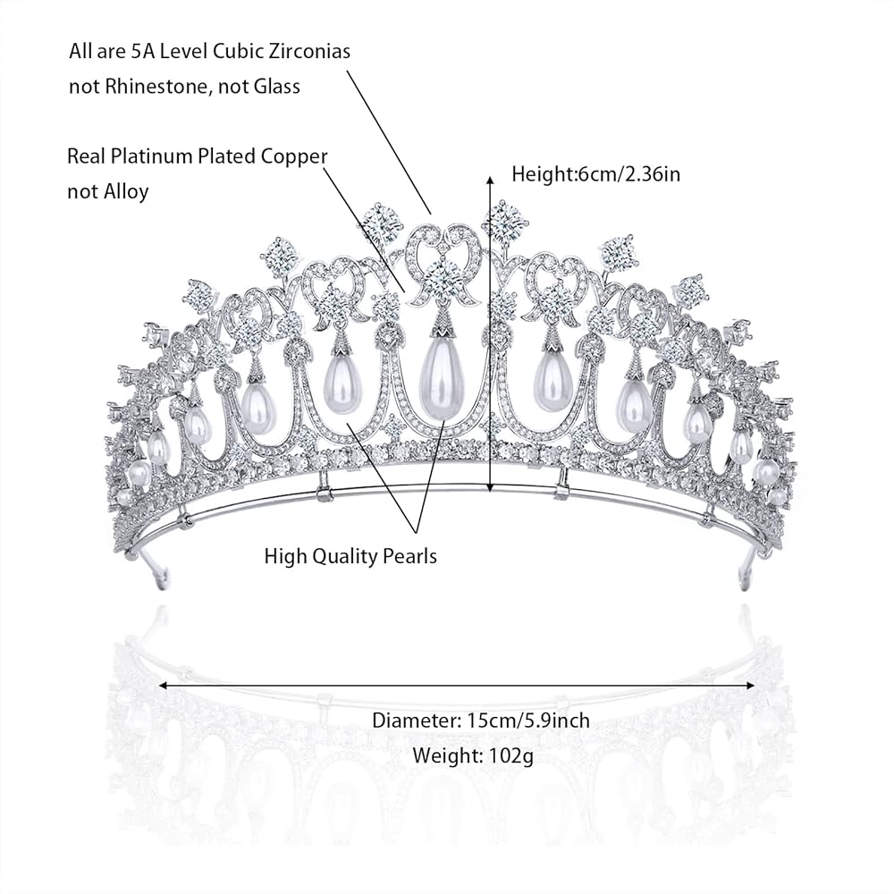 Amazon.com: Cubic Zirconia Princess Diana Tiara Lovers Knot Queen