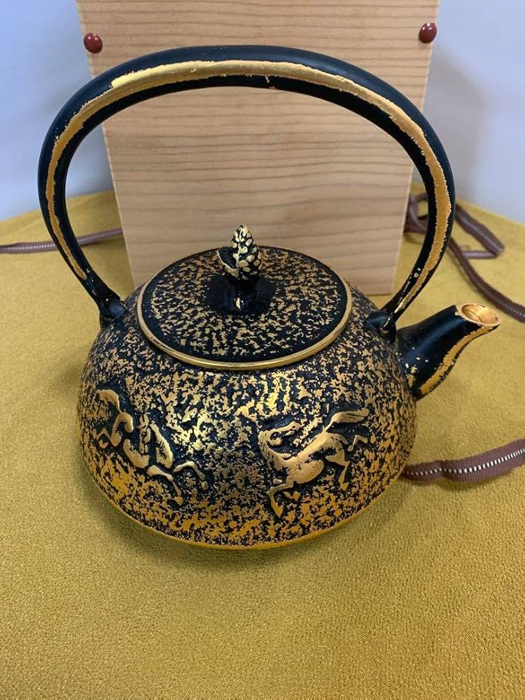 美濃華林作 鉄瓶 南部岩鋳 純金着 レトロ 【公式通販】