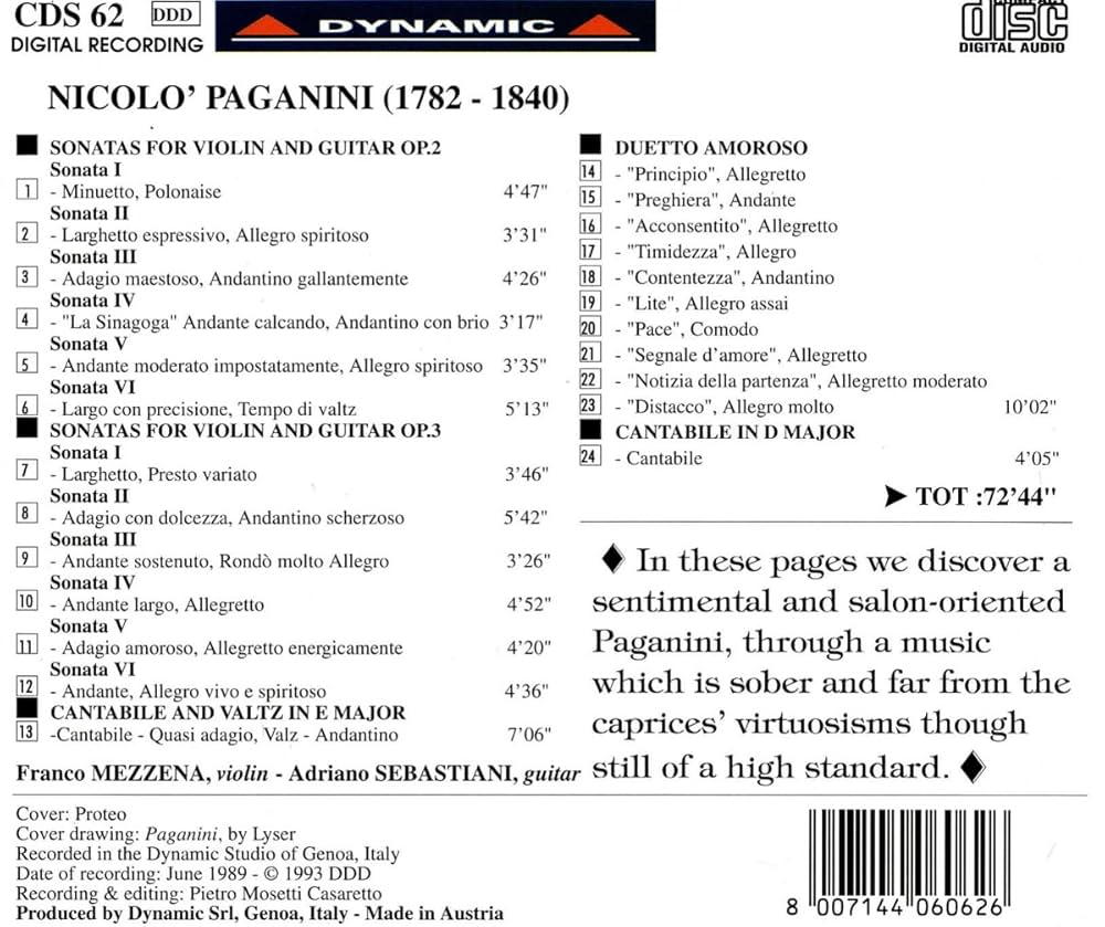 Amazon.co.jp: パガニーニ:ヴァイオリンとギターのためのソナタ