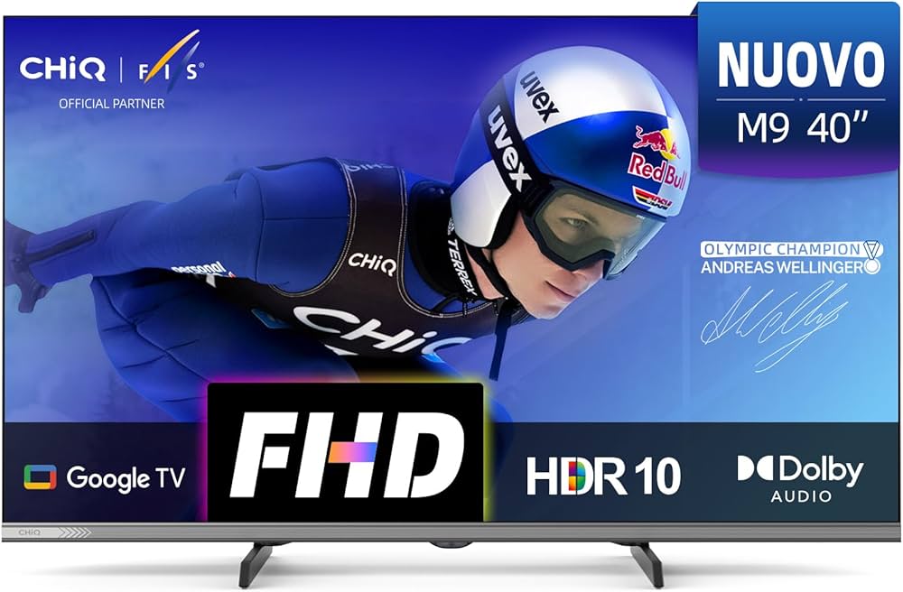 CHiQ TV 40 Pollici (100cm) L40M9G, Smart Televisore, FHD, Google