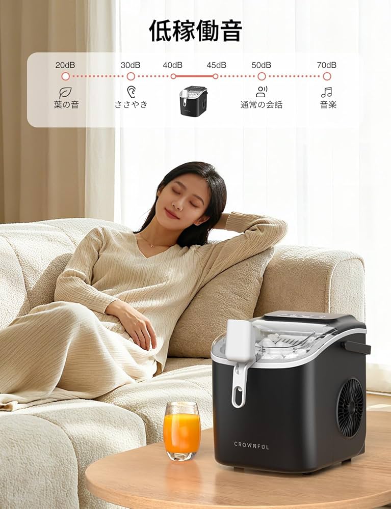 Amazon.co.jp: CROWNFUL 製氷機 家庭用 【高速製氷 自動洗浄機能