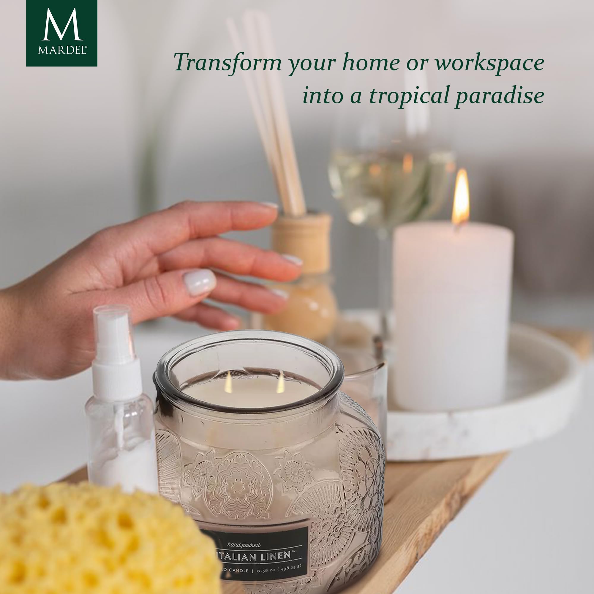 Amazon.com: Italian Linen Embossed Candle Jar(18 oz) - Refreshing