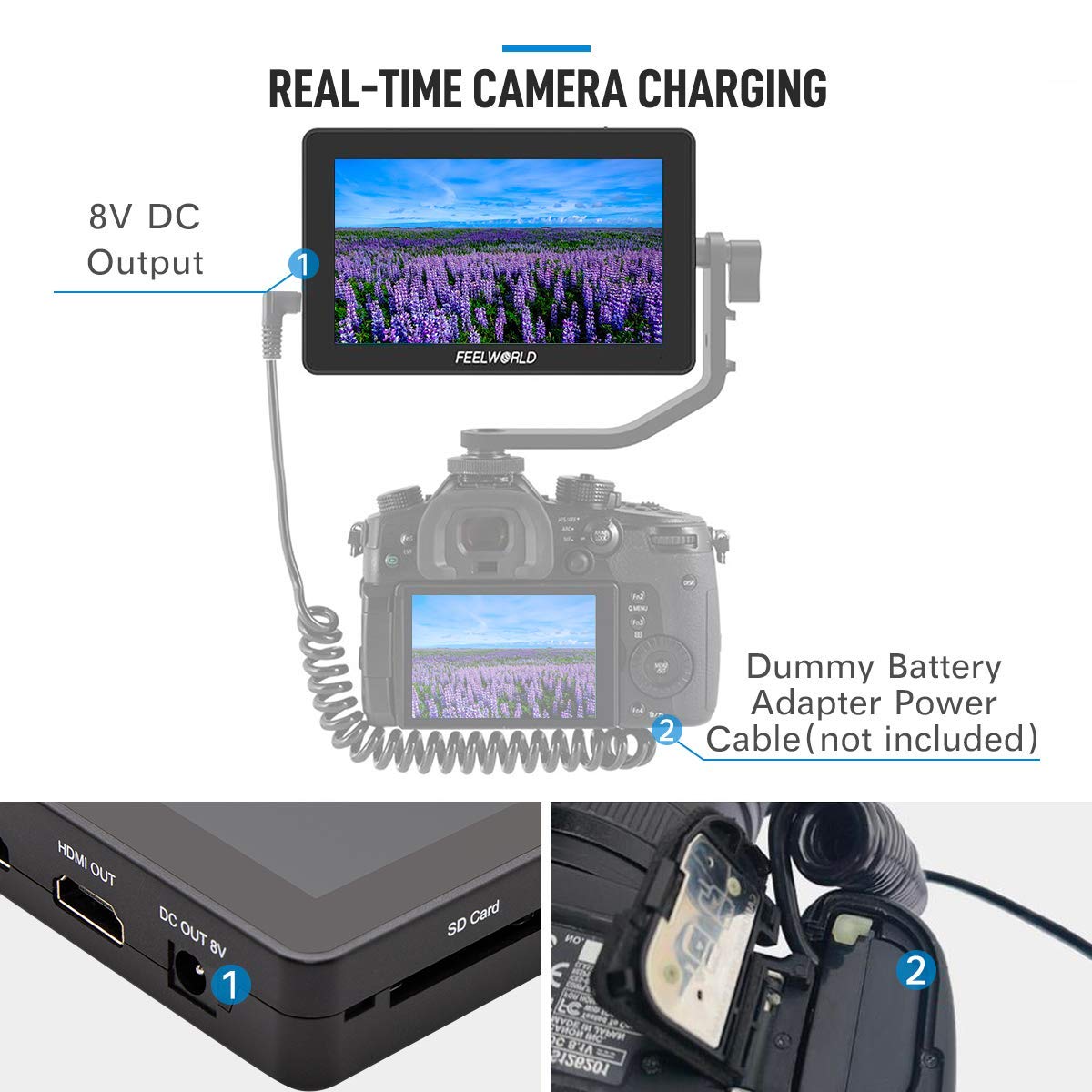 Amazon.com : FEELWORLD F6 Plus +Battery+Bag 6 Inch Touch Screen