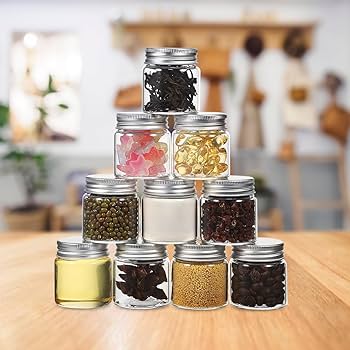 Amazon｜Cabilock 20個 密閉蓋付きミニガラス瓶 47*50 50ml 20個