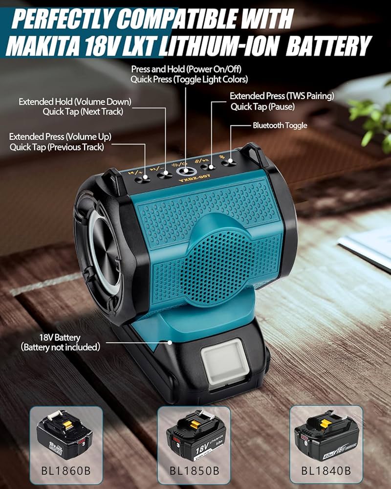 Amazon.com: Taingwei Bluetooth Speaker for Makita 18v LXT Battery