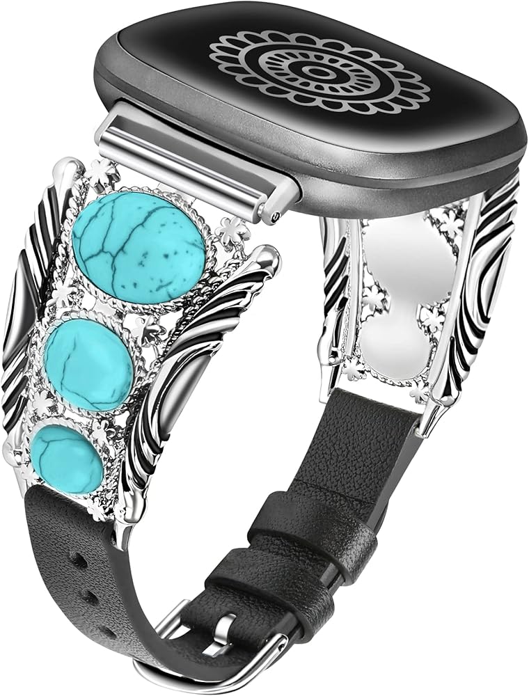 Amazon.com: Minyee Leather Band Compatible with Fitbit Versa 4